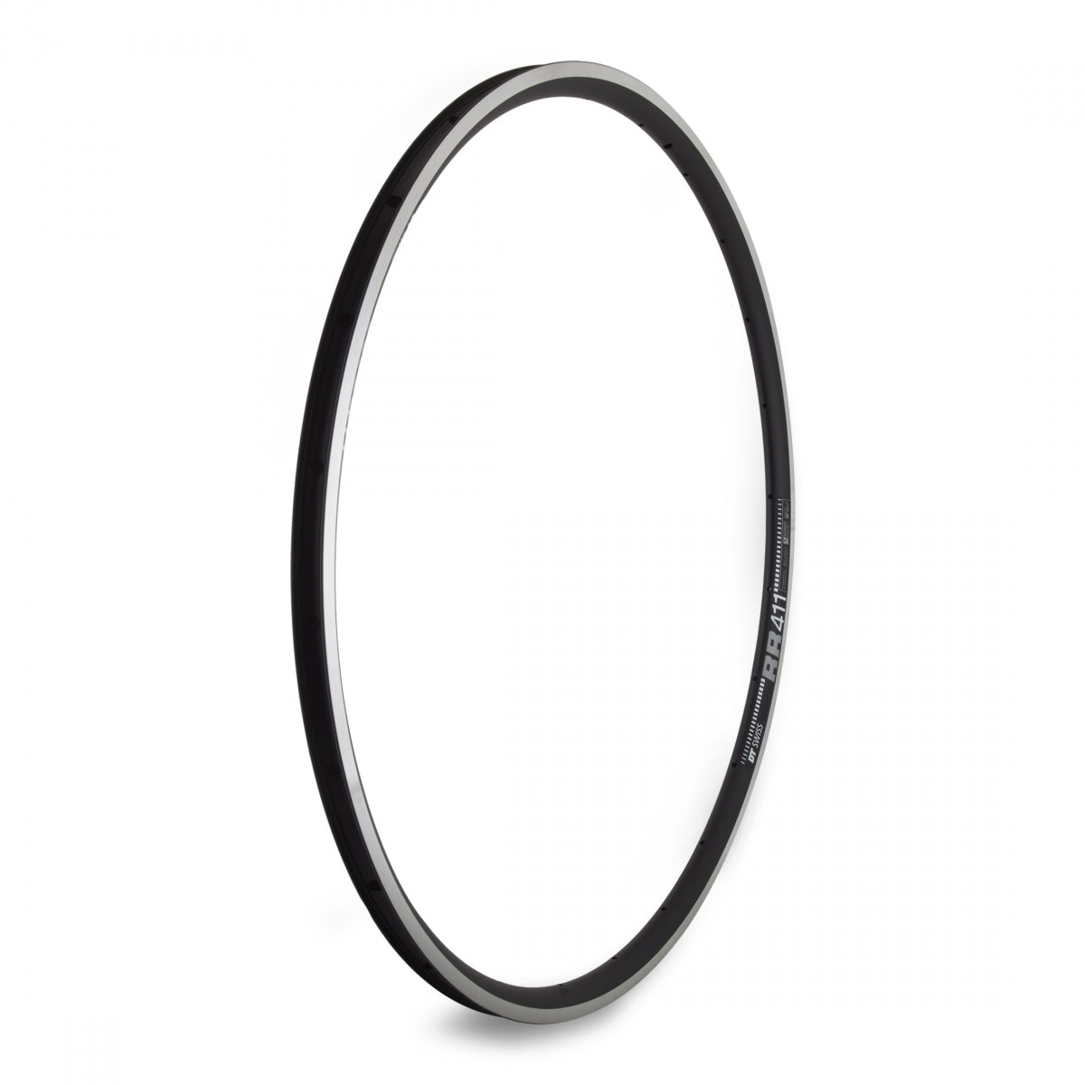 DT SWISS RIM DT 700C 622x18 Rear411 ASYM 24 BK/MSW PV WELD TBLS w/NIPPLES & WASHERS - DT SWISS