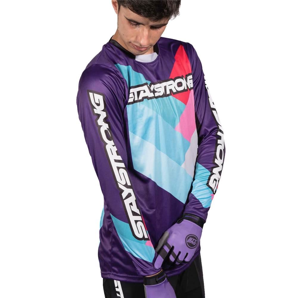 Stay Strong Chevron Race Jersey - Purple available at 5150bmx.com