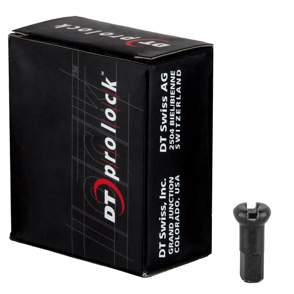 DT SWISS SPOKE NIPPLE DT BRASS 2.0x12mm PROLOCK/PROHEAD BK BXof100 - DT SWISS