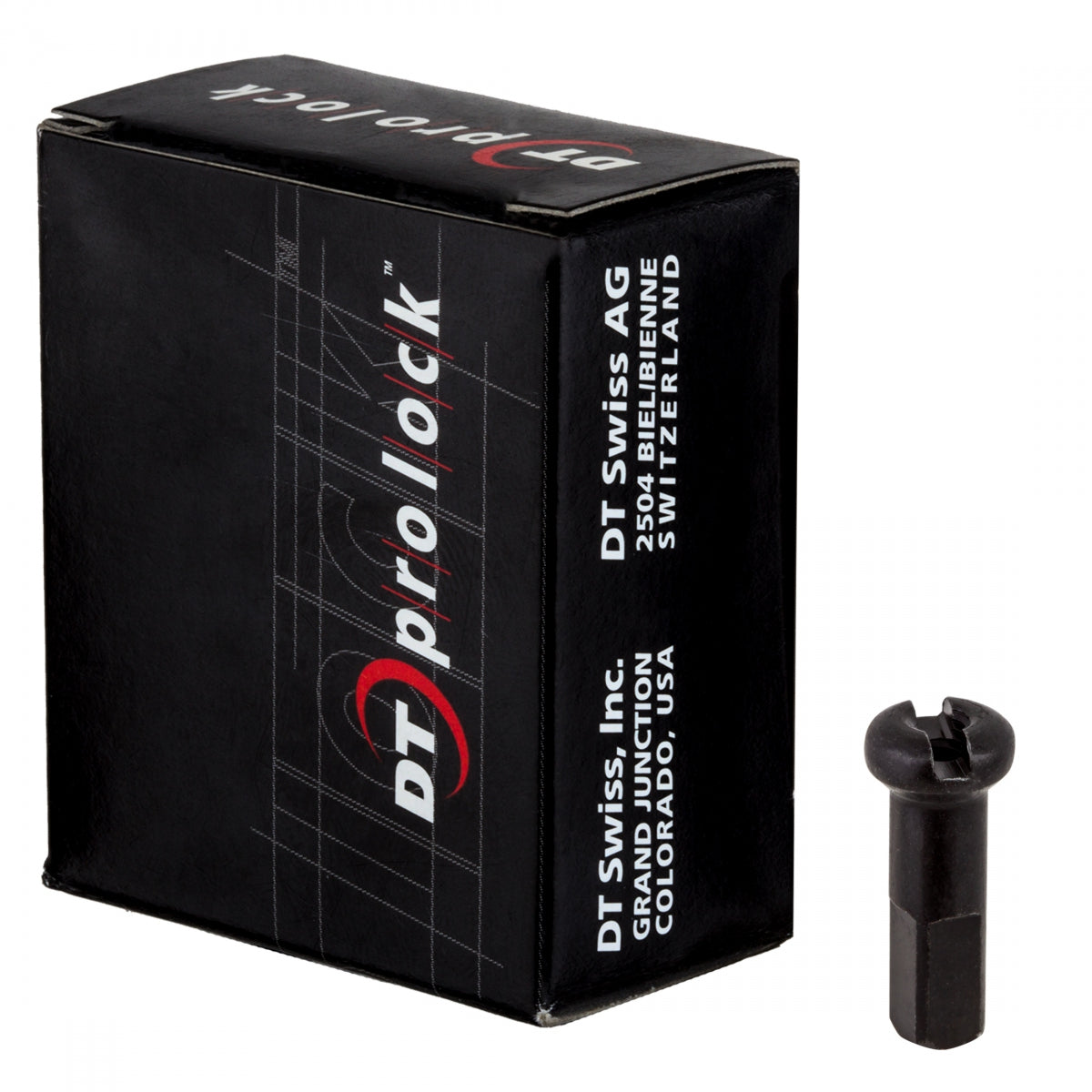 DT SWISS SPOKE NIPPLE DT BRASS 2.0x14mm PROLOCK BK BXof100 - DT SWISS