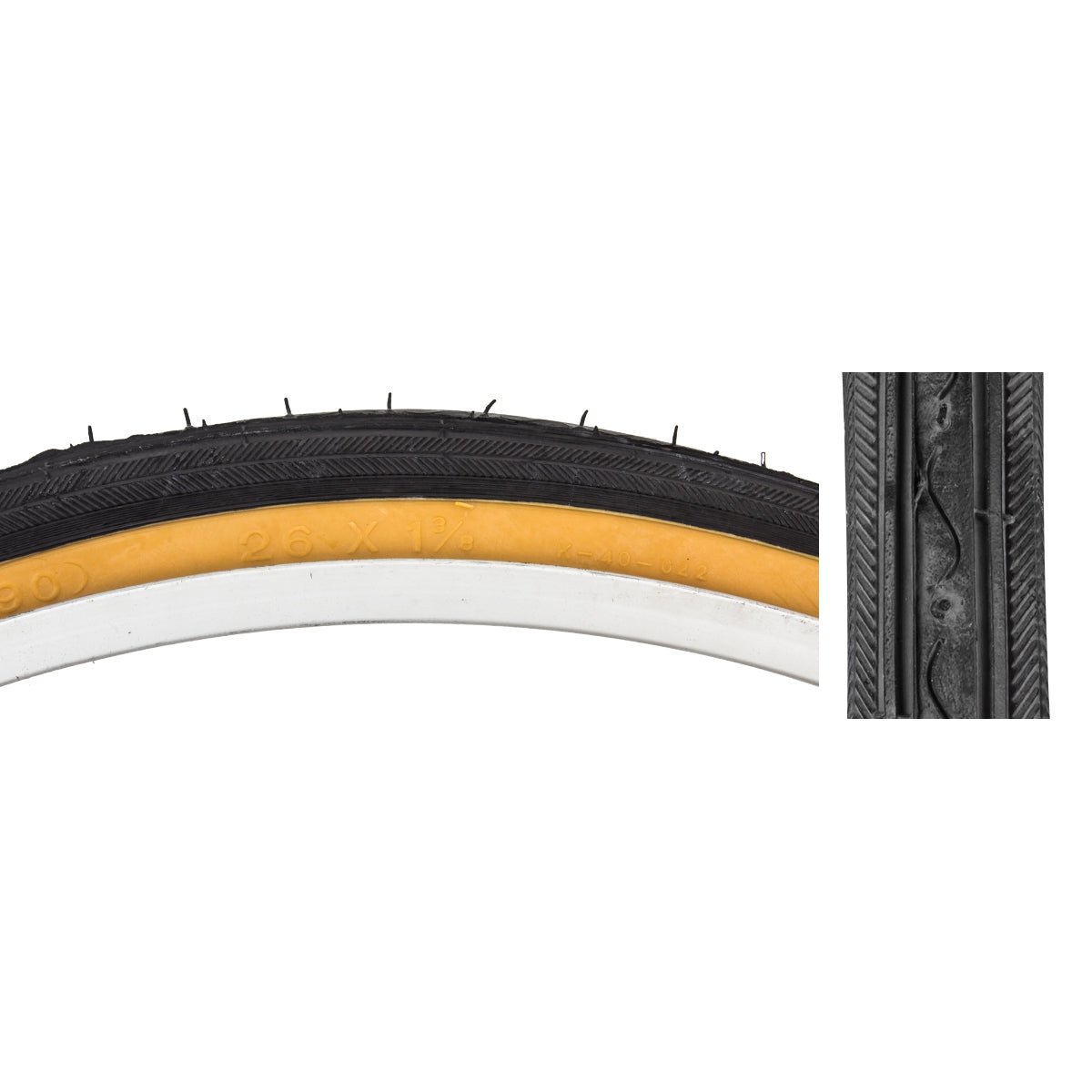 SUNLITE TIRE SUNLT 26x1-3/8 BK/GM RD K40 WIRE - SUNLITE