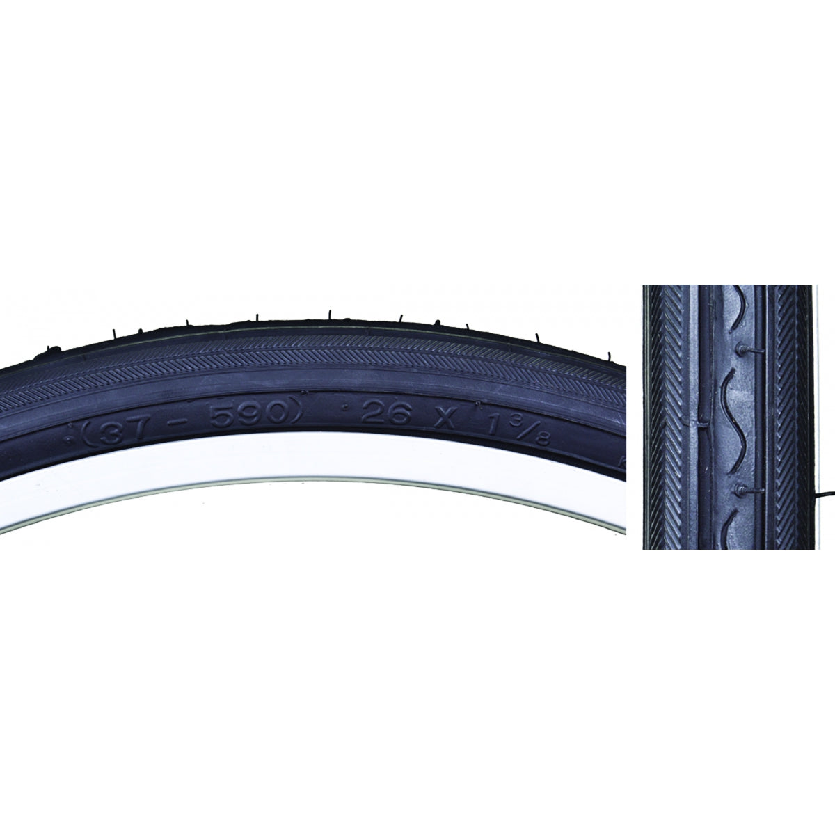 SUNLITE TIRE SUNLT 26x1-3/8 BK/BK RD K40 WIRE - SUNLITE