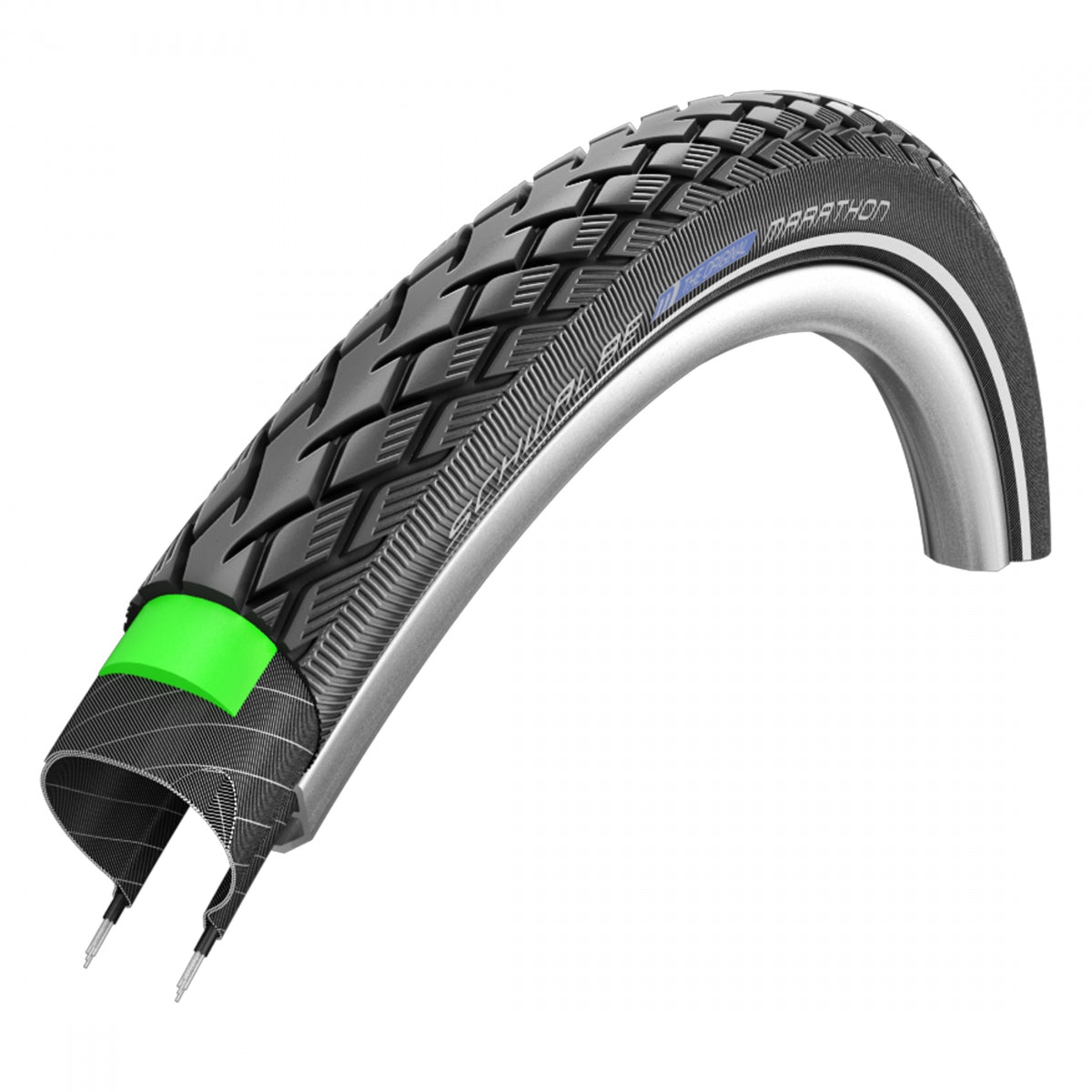 SCHWALBE TIRE SWB MARATHON 26x1.5 GN-GUARD BK/BK/REF WIRE - SCHWALBE