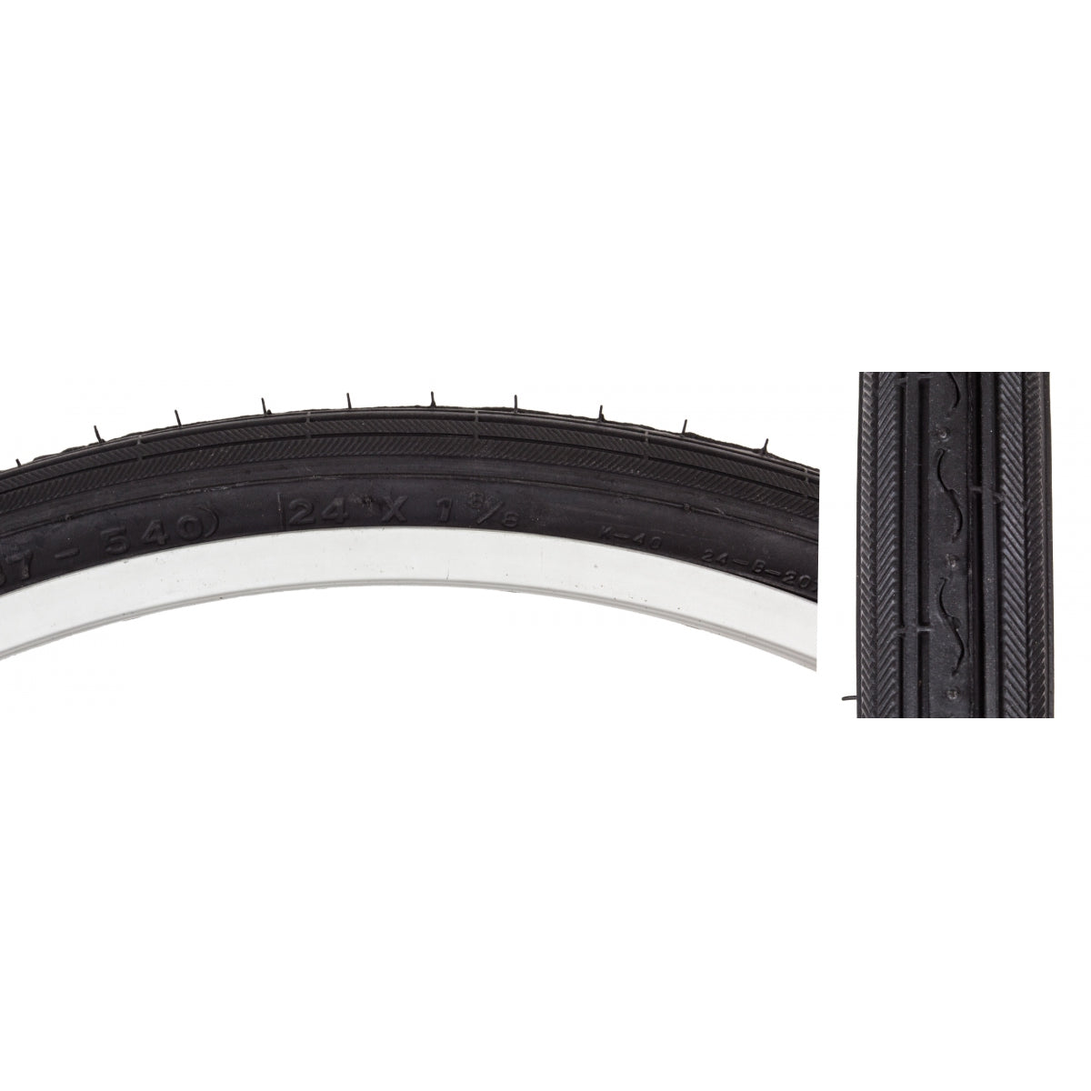 SUNLITE TIRE SUNLT 24x1-3/8 BK/BK RD K40 WIRE - SUNLITE