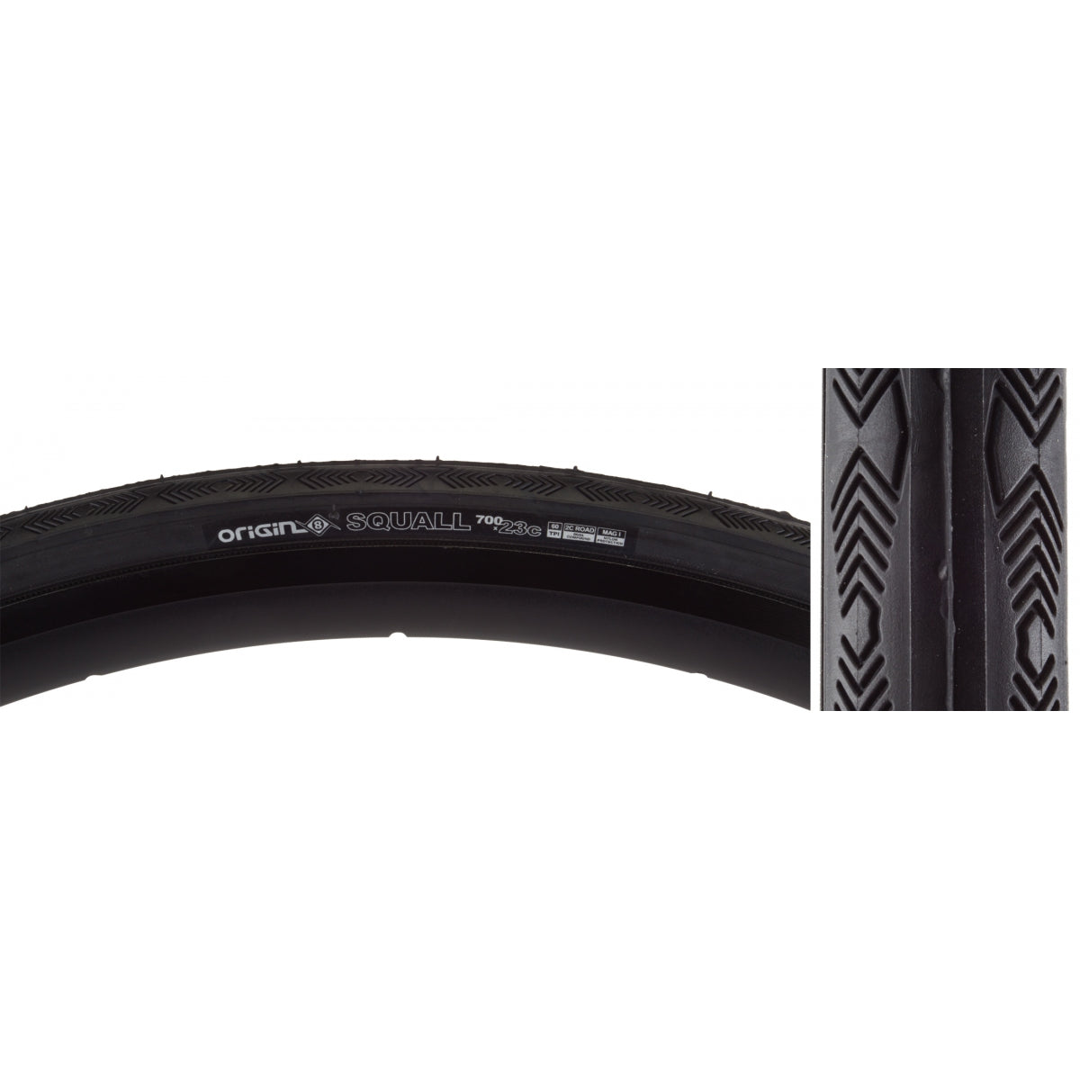 ORIGIN8 TIRE OR8 SQUALL 700x23 WIRE BELT BK/BK - ORIGIN8