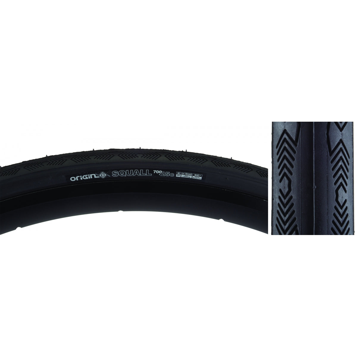 ORIGIN8 TIRE OR8 SQUALL 700x25 WIRE BELT BK/BK - ORIGIN8