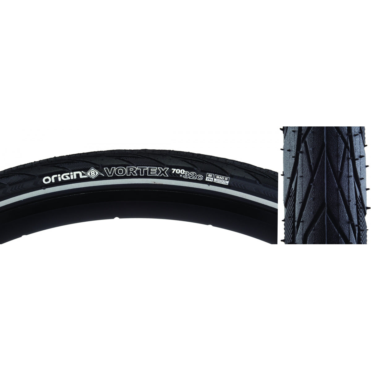 ORIGIN8 TIRE OR8 VORTEX 700x32 WIRE BELT BK/BK/REF - ORIGIN8