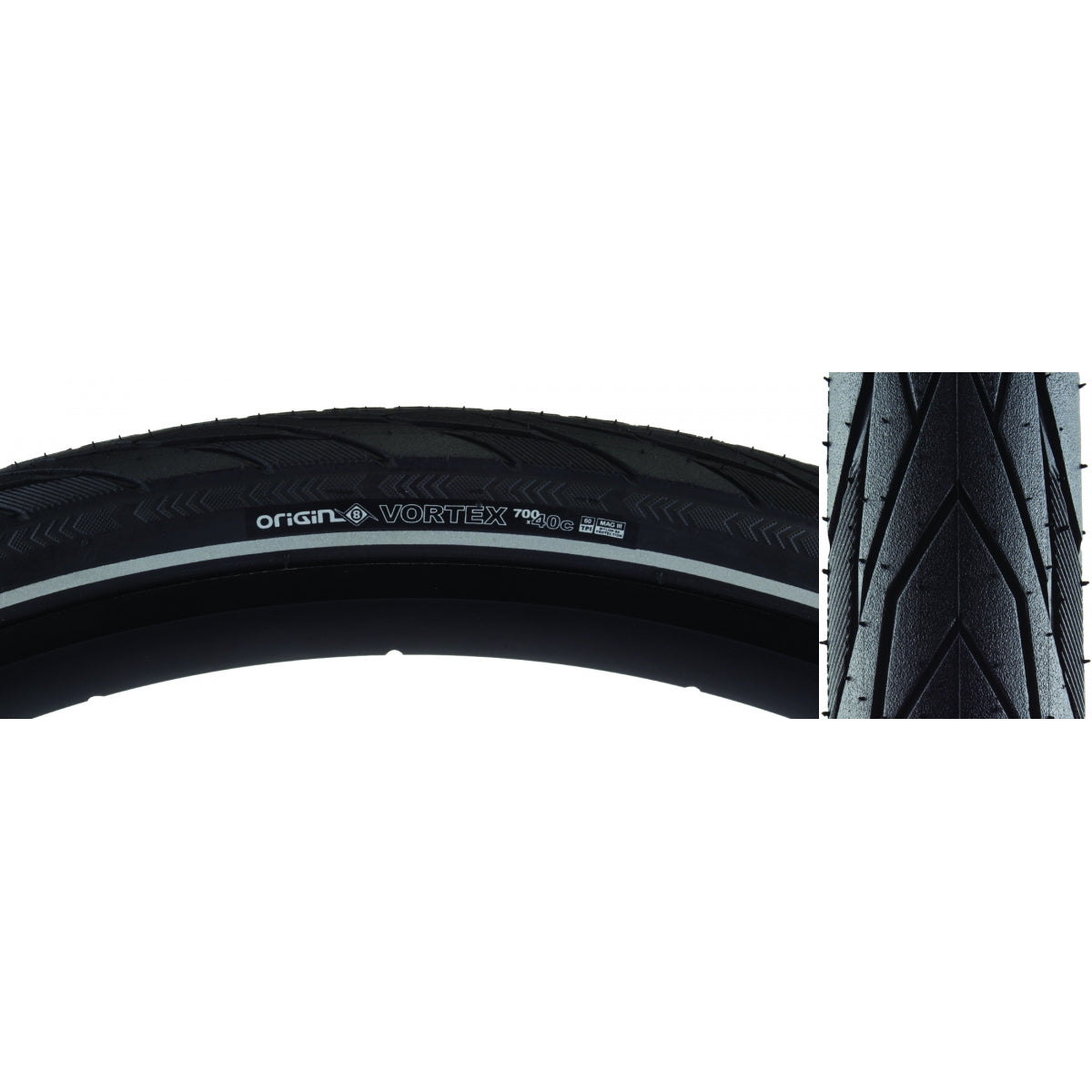 ORIGIN8 TIRE OR8 VORTEX 700x40 WIRE BELT BK/BK/REF - ORIGIN8