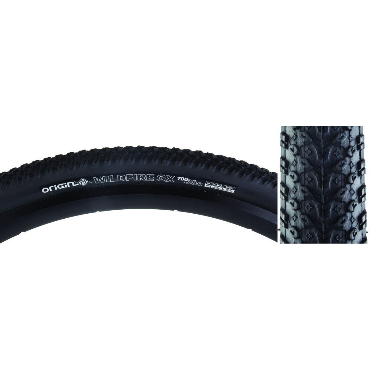 ORIGIN8 TIRE OR8 WILDFIRE GX 700x38 FOLD BELT BK/BK - ORIGIN8