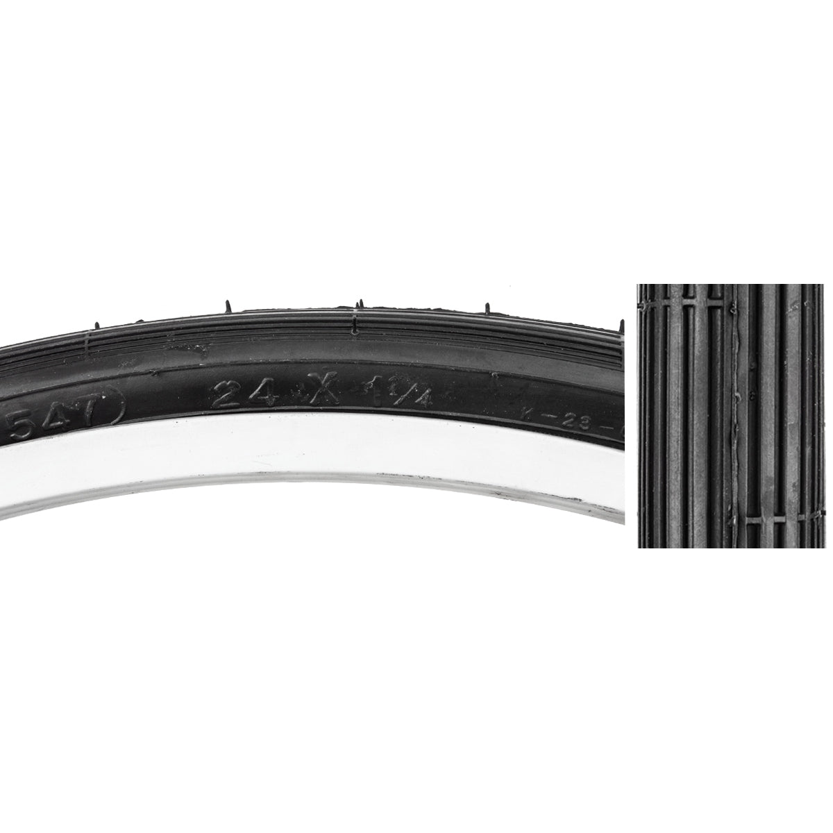 SUNLITE TIRE SUNLT 24x1-1/4 S5/6 BK/BK STREET K23 WIRE - SUNLITE