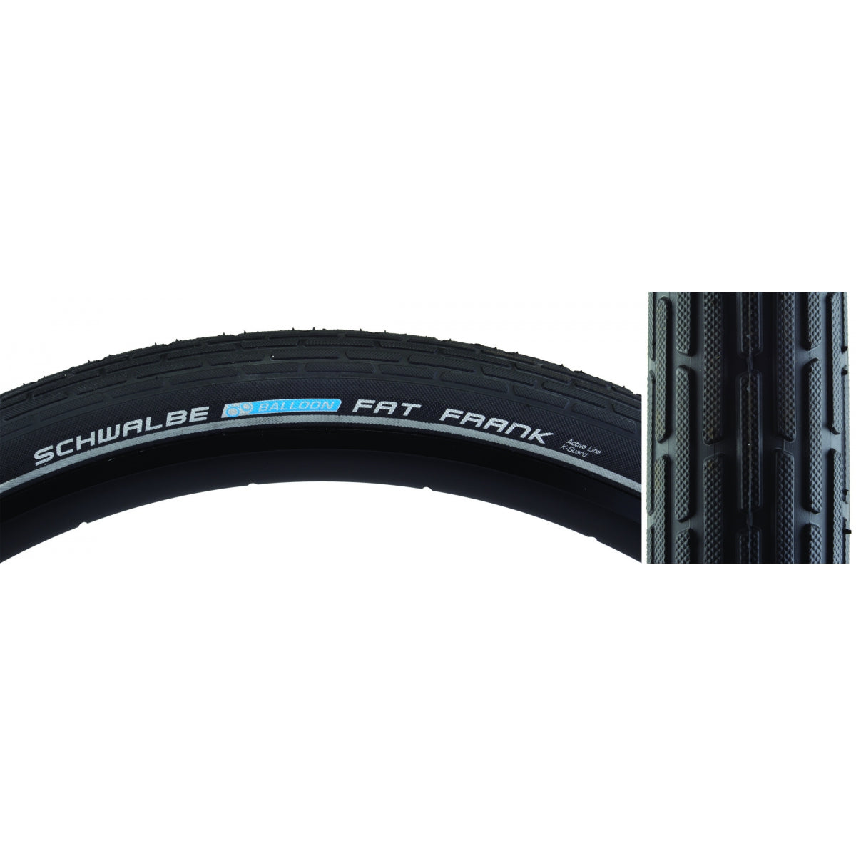 SCHWALBE TIRE SWB FAT FRANK 26x2.35 ACTIVE LITE K-GUARD BK/BSK/REF SBC WIRE - SCHWALBE