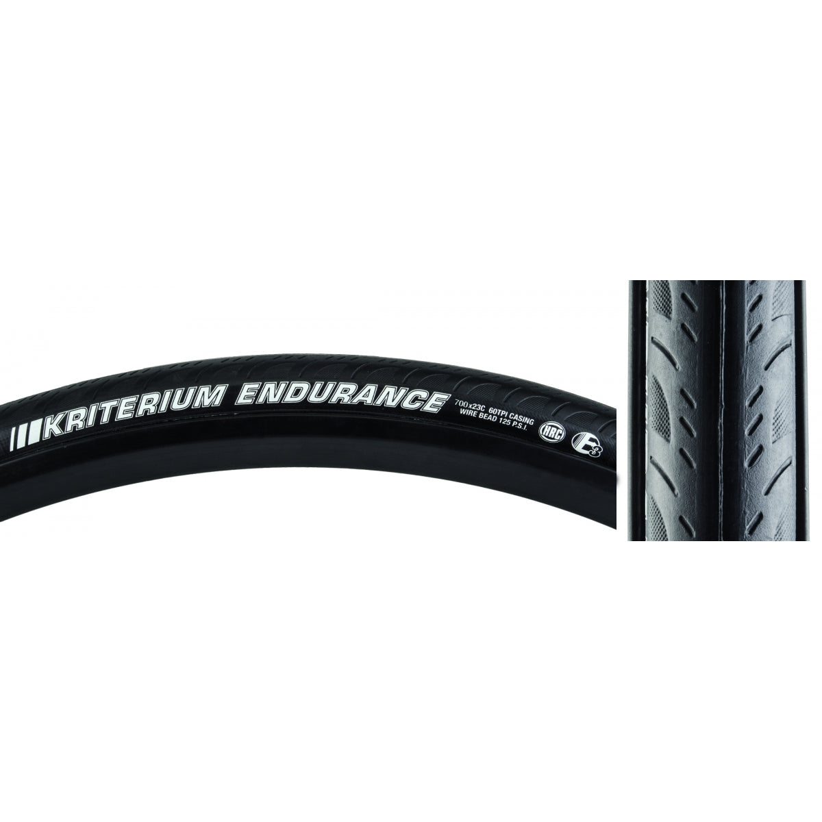 KENDA TIRE KEN KRITERIUM ENDURO SPORT 650Cx23 BK/BK HRC/E3/60 WIRE 125psi - KENDA