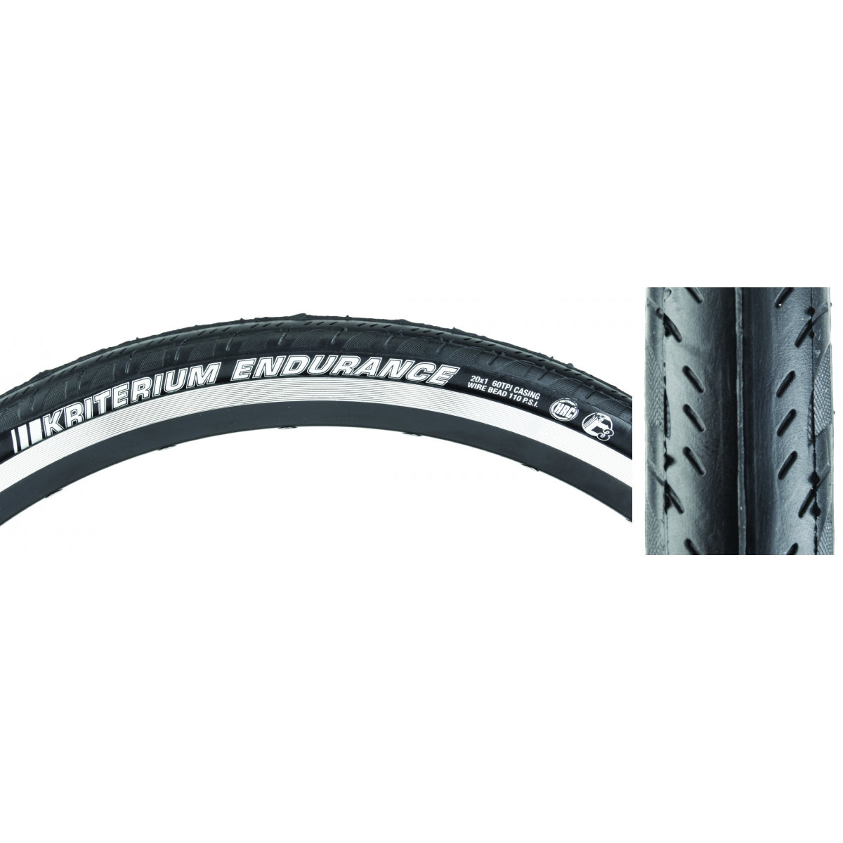 KENDA TIRE KEN KRITERIUM ENDURO SPORT 20x1.0 BK/BK HRC/E3/60 WIRE 100psi - KENDA