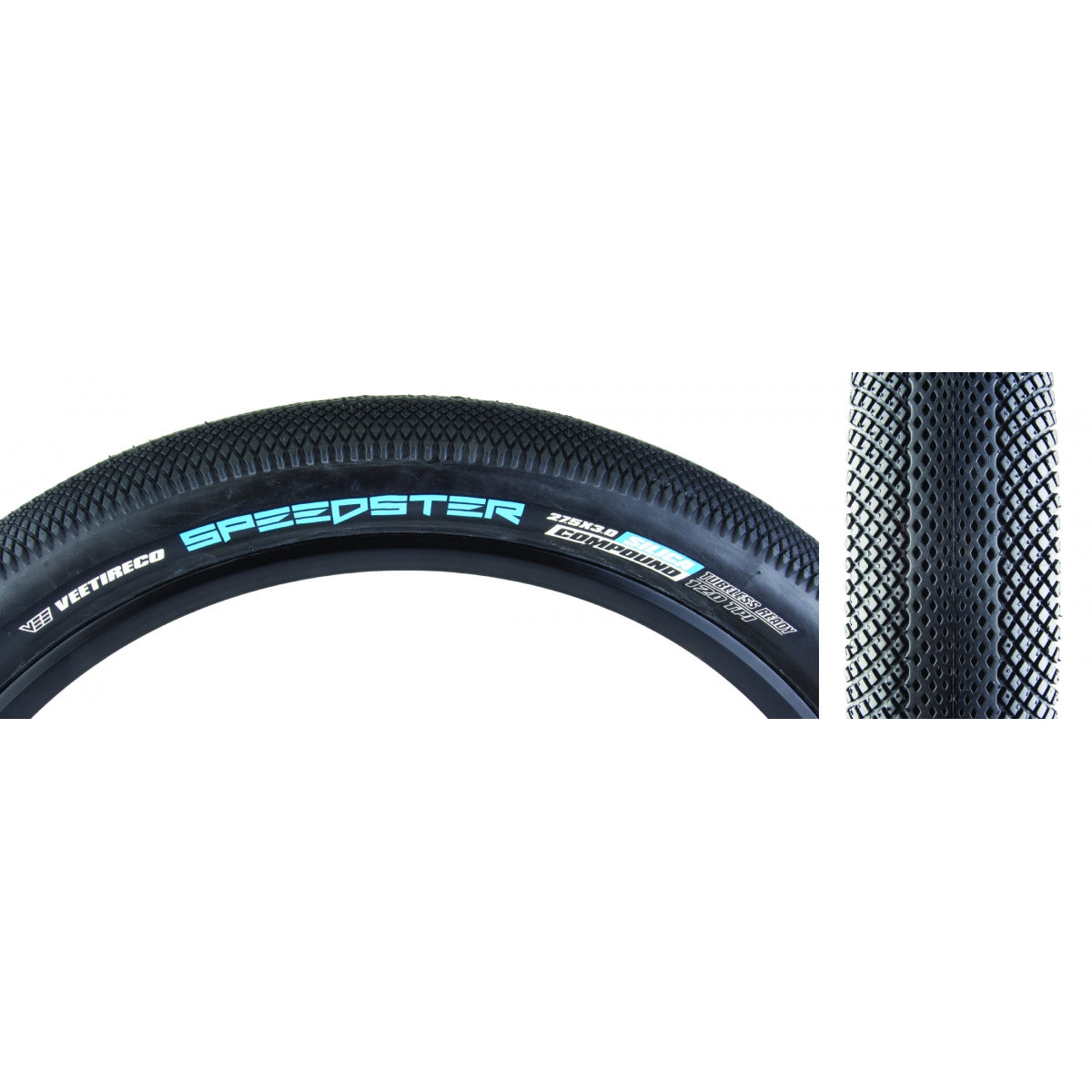 VEE TIRE & RUBBER TIRE VEE SPEEDSTER 27.5x3.0 BK/BK FOLD/120/SC - VEE TIRE & RUBBER