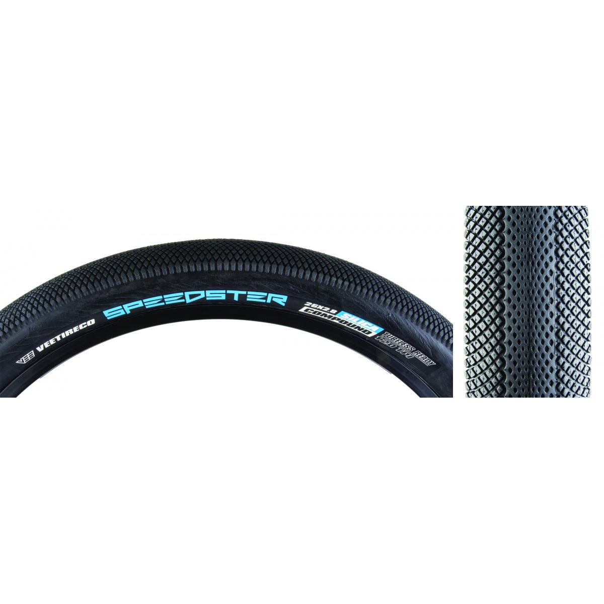 VEE TIRE & RUBBER TIRE VEE SPEEDSTER 26x2.8 BK/BK FOLD/120/SC - VEE TIRE & RUBBER