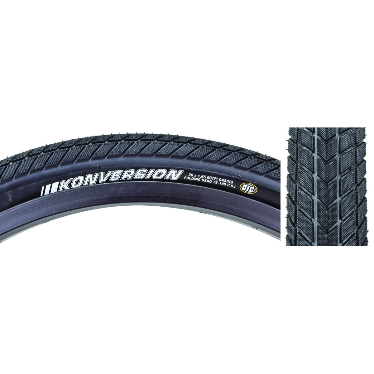 KENDA TIRE KEN KONVERSION ELITE 20x1.65 BK/BK DTC/60 FOLD 100psi - KENDA