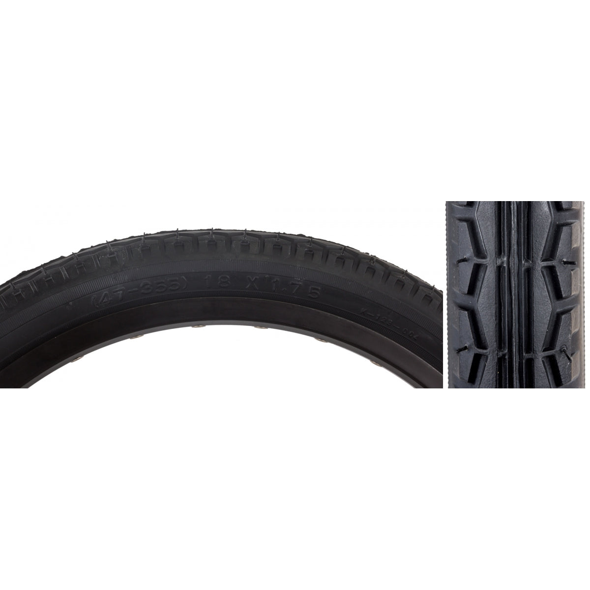 SUNLITE TIRE SUNLT 18x1.75 BK/BK STREET K123 WIRE - SUNLITE