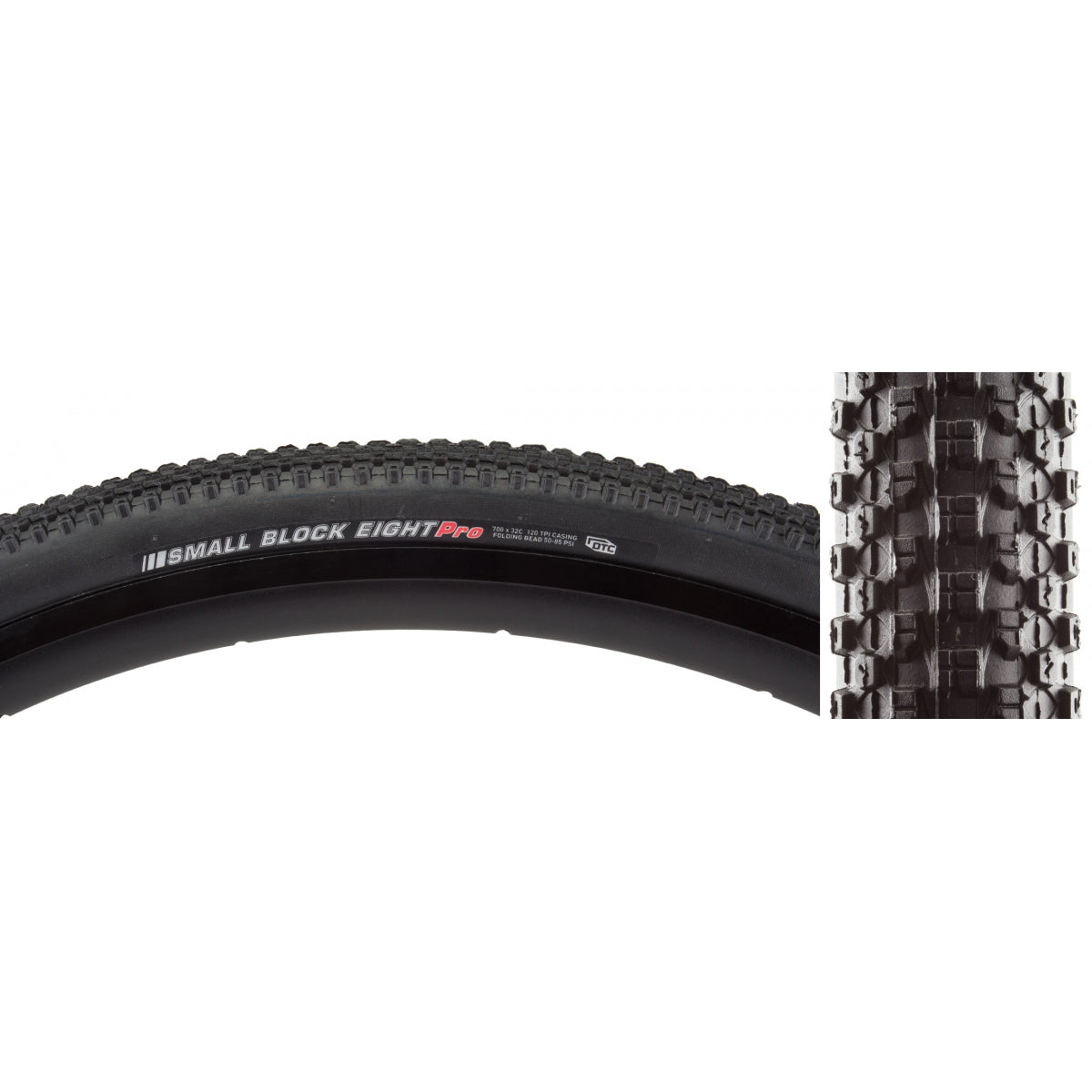 KENDA TIRE KEN SMALL BLOCK 8 PRO 700x32 BK/BK DTC/120 FOLD 85psi - KENDA