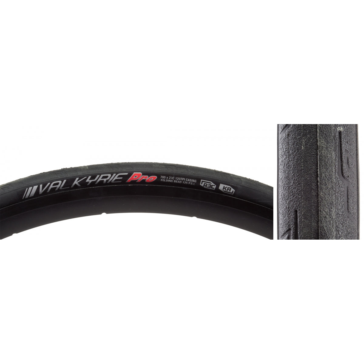 KENDA TIRE KEN VALKYRIE PRO 700x23 BK/BK/REF-HP R3C/KA/120 FOLD 125psi - KENDA