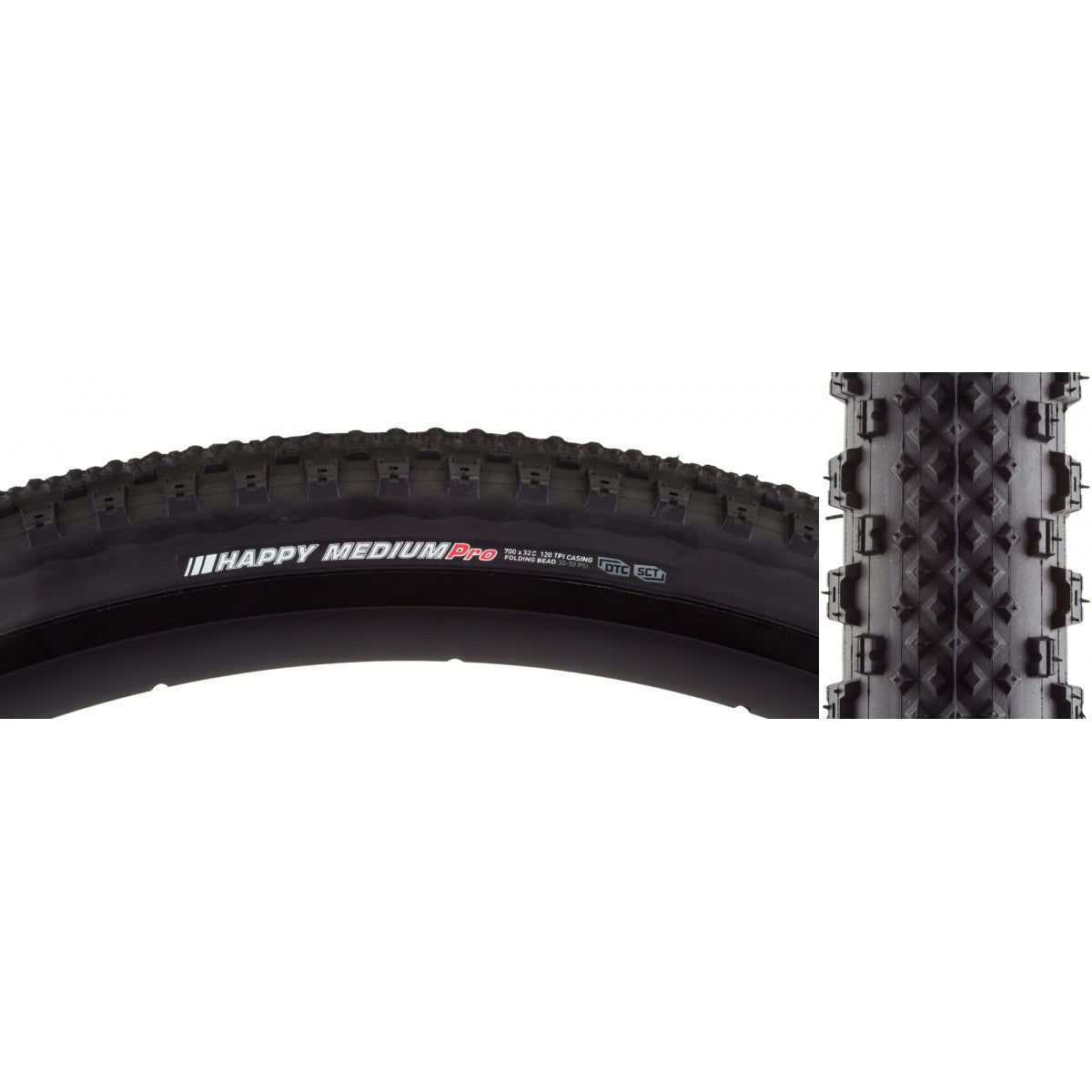 KENDA TIRE KEN HAPPY MEDIUM PRO 700x32 BK/BK/REF-HP DTC/KSCT/TLR/120 FOLD 50psi - KENDA