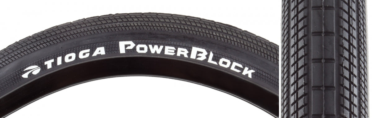 TIOGA TIRE TIOGA POWERBLOCK 20x1.95 WIRE BK - TIOGA