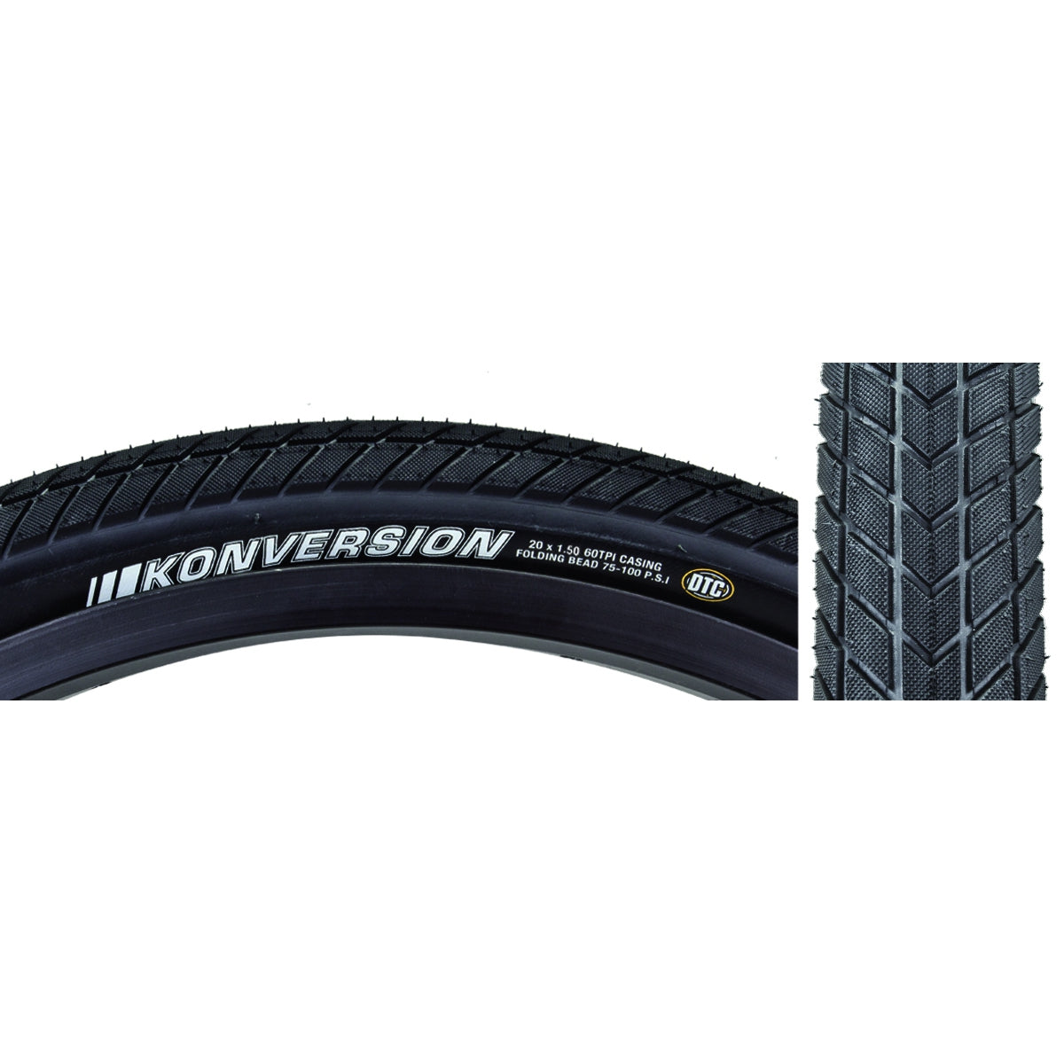 KENDA TIRE KEN KONVERSION ELITE 20x1.5 BK/BK DTC FOLD 100psi - KENDA