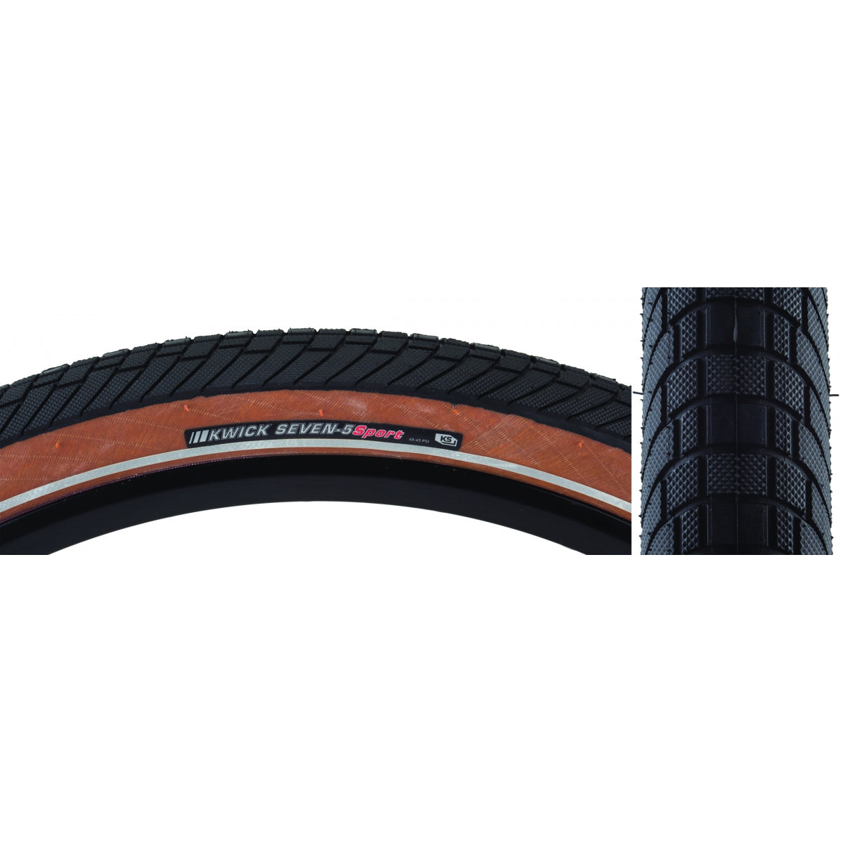 KENDA TIRE KEN KWICK SEVEN.5 SPORT 27.5x2.0 BK/BN/REF SRC/KS WIRE 50psi E25 - KENDA