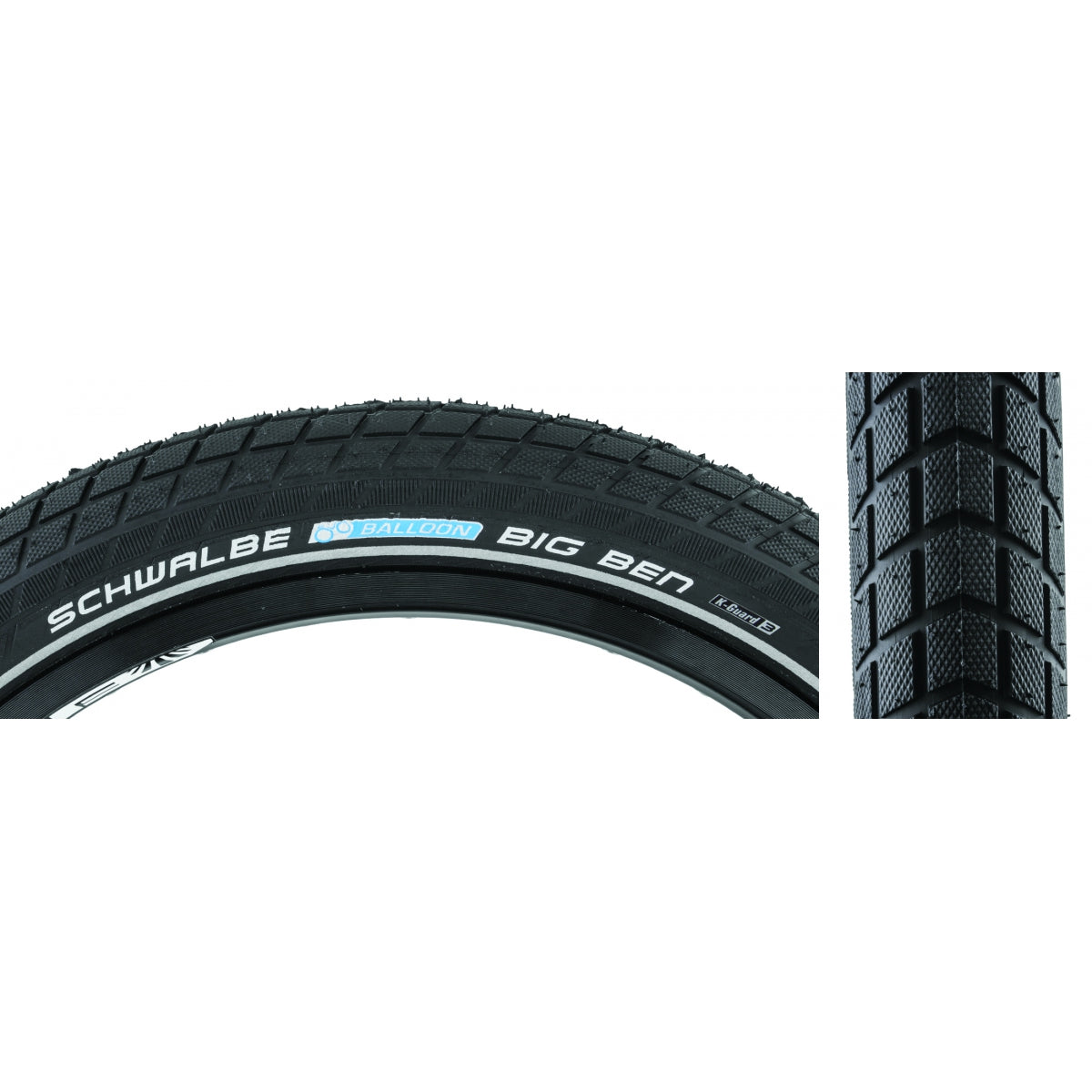SCHWALBE TIRE SWB BIG BEN 27.5x2.00 ACTIVE TWIN K-GUARD BK/BK SBC WIRE - SCHWALBE