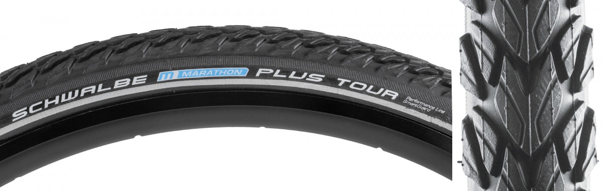 SCHWALBE TIRE SWB MARATHON PLUS TOUR 700x35 PERF TWIN SM-GUARD BK/BK/REF ENDURANCE E25 WIRE - SCHWALBE