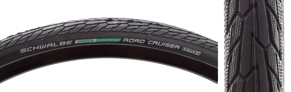 SCHWALBE TIRE SWB ROAD CRUISER 700x32 ACTIVE TWIN K-GUARD BK/BSK GN-COMPOUND WIRE - SCHWALBE