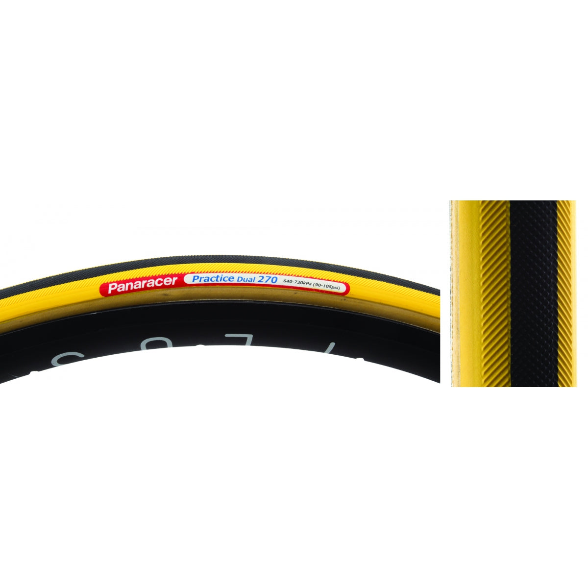 PANARACER TIRE TUBULAR PAN PRACTICE-DUAL 700x22.5BK/YL/YSK 42mm REMOVABLE VALVE FOLD - PANARACER