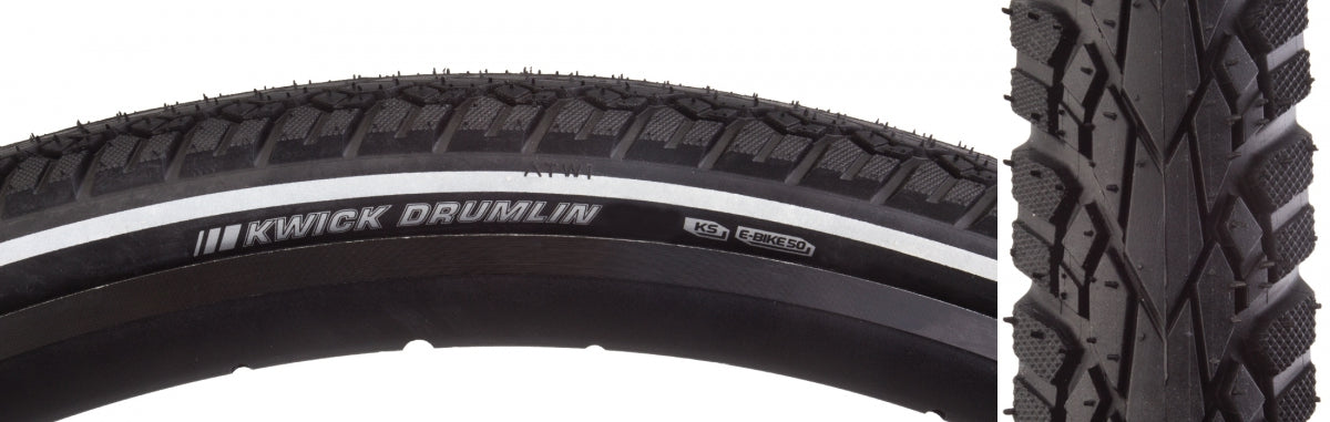 KENDA TIRE KEN KWICK DRUMLIN SPORT 27.5x1.75 BK/BK/REF SRC/KS/60 WIRE 80psi E50 - KENDA