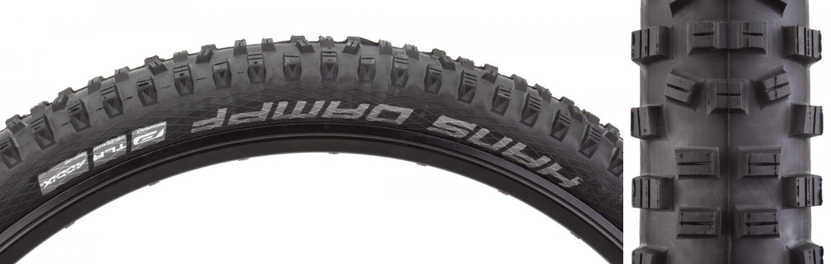 SCHWALBE TIRE SWB HANS DAMPF 27x.5x2.35 PERF TWIN BK/BSK ADDIX TLR E25 FOLD - SCHWALBE