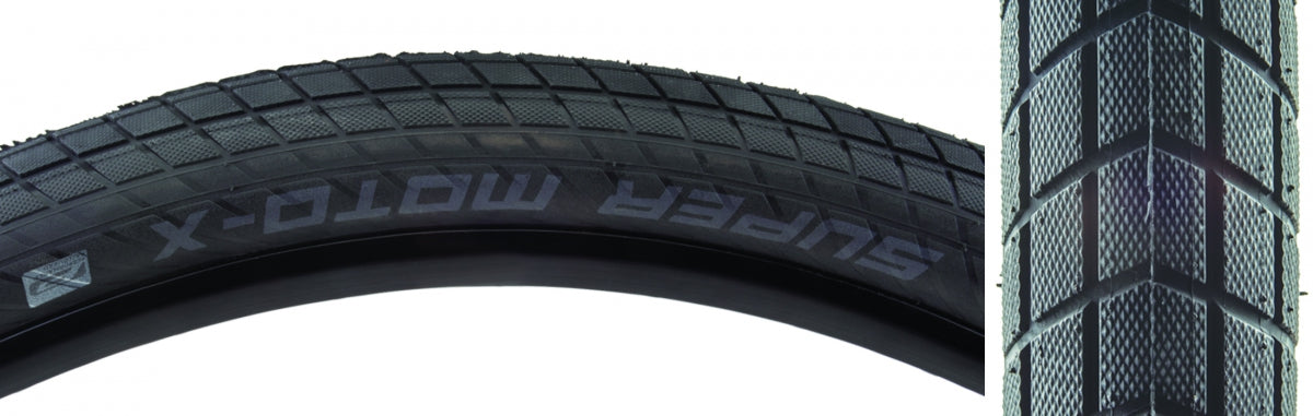 SCHWALBE TIRE SWB SUPER MOTO-X 27.5x2.4 PERF SS BK/BSK DUAL GN-COMPOUND E50 WIRE - SCHWALBE