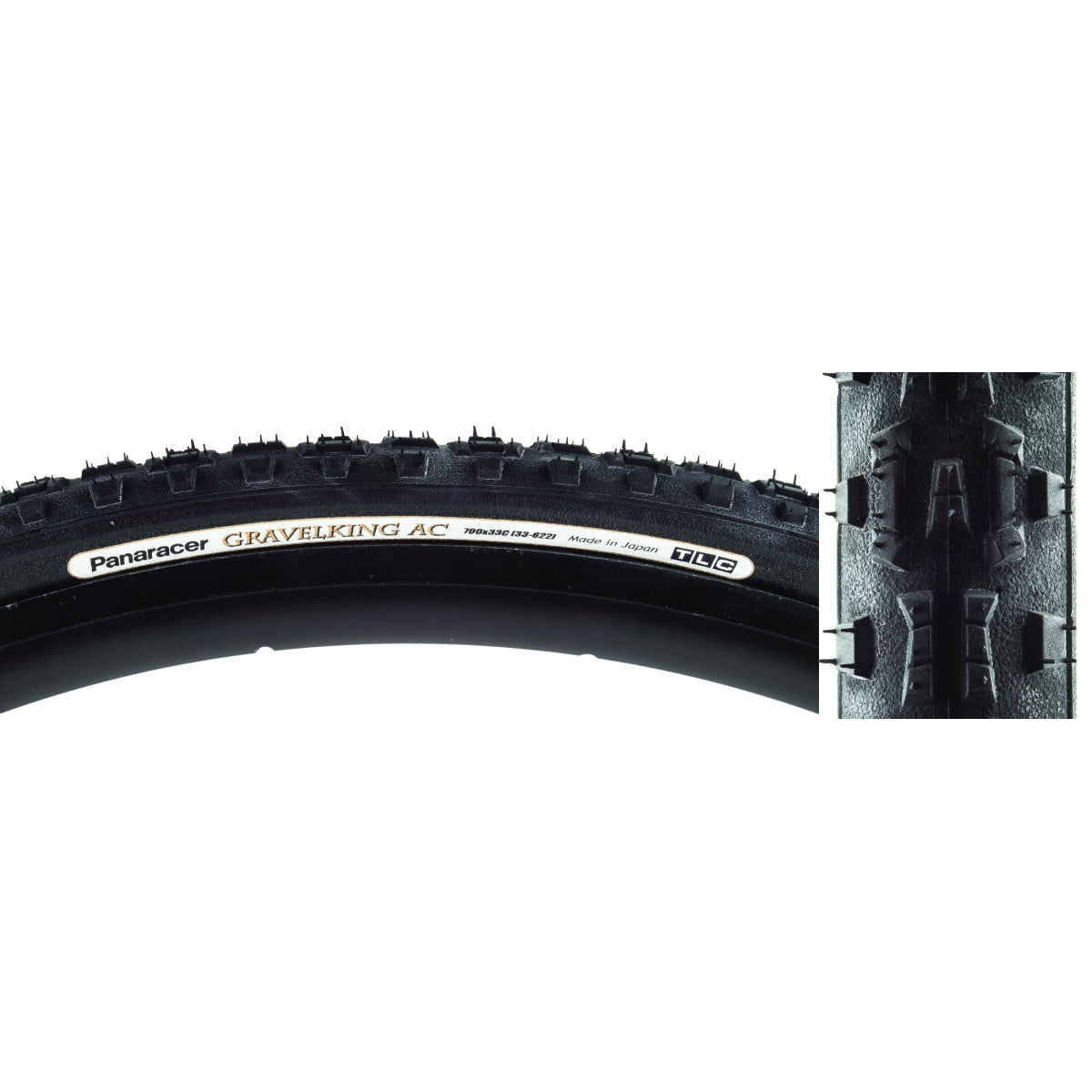 PANARACER TIRE PAN GRAVELKING AC KNOBBY 700x33 FOLD TBLS BK/BK - PANARACER