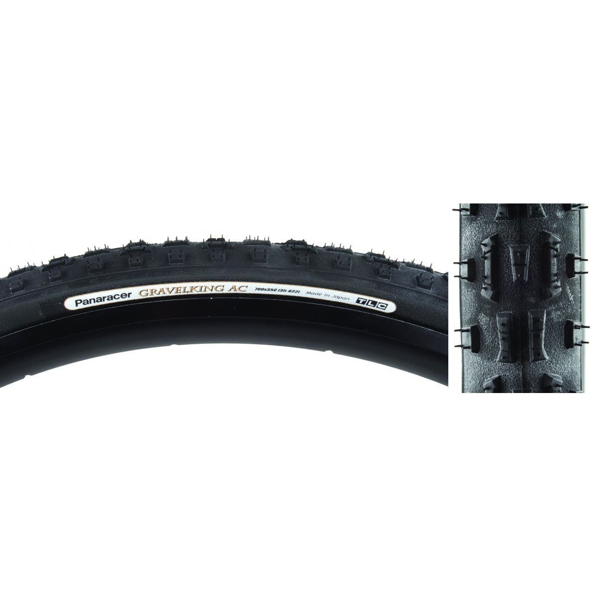 PANARACER TIRE PAN GRAVELKING AC KNOBBY 700x35 FOLD TBLS BK/BK - PANARACER