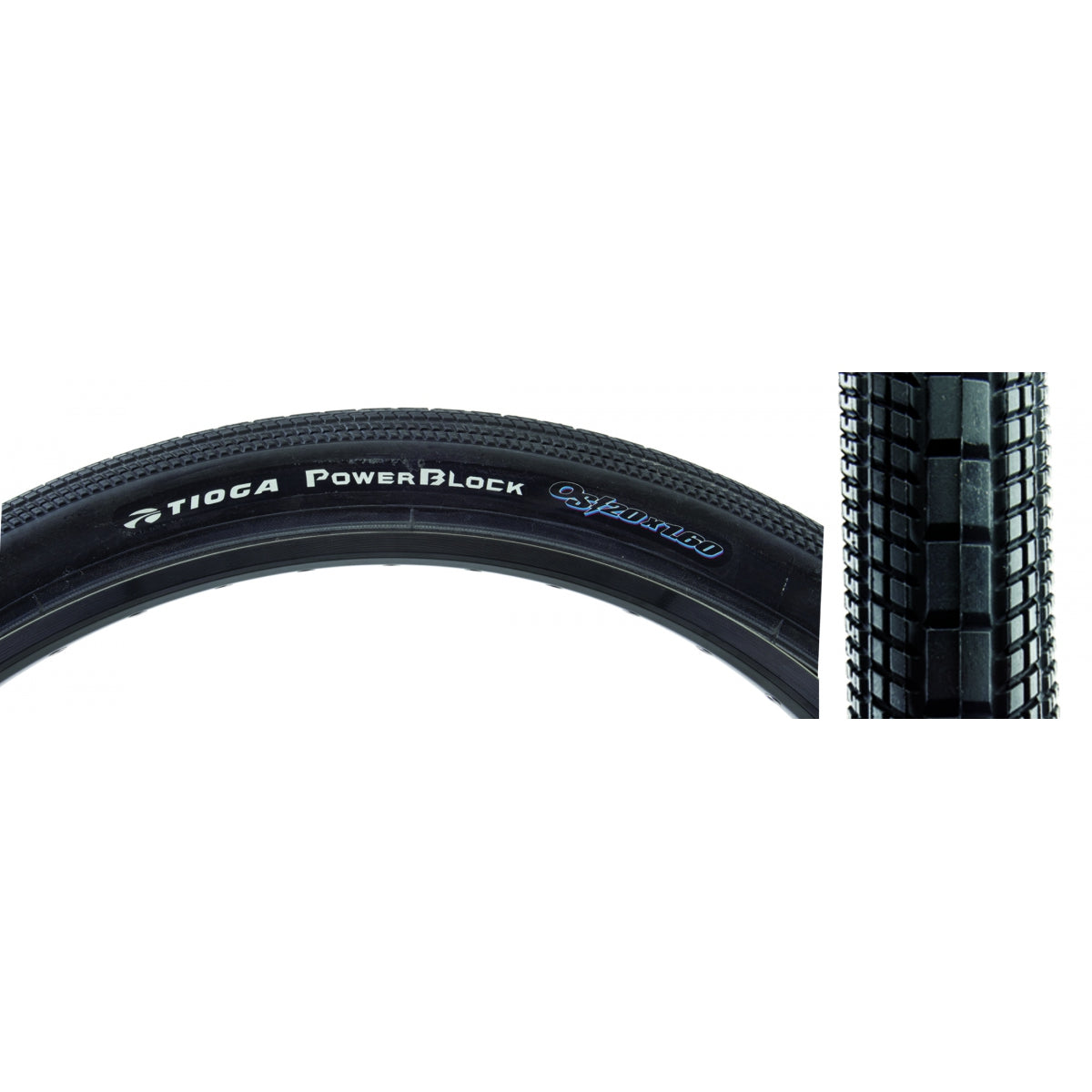 TIOGA TIRE TIOGA POWERBLOCK OS/20 20x1.6 WIRE BK - TIOGA
