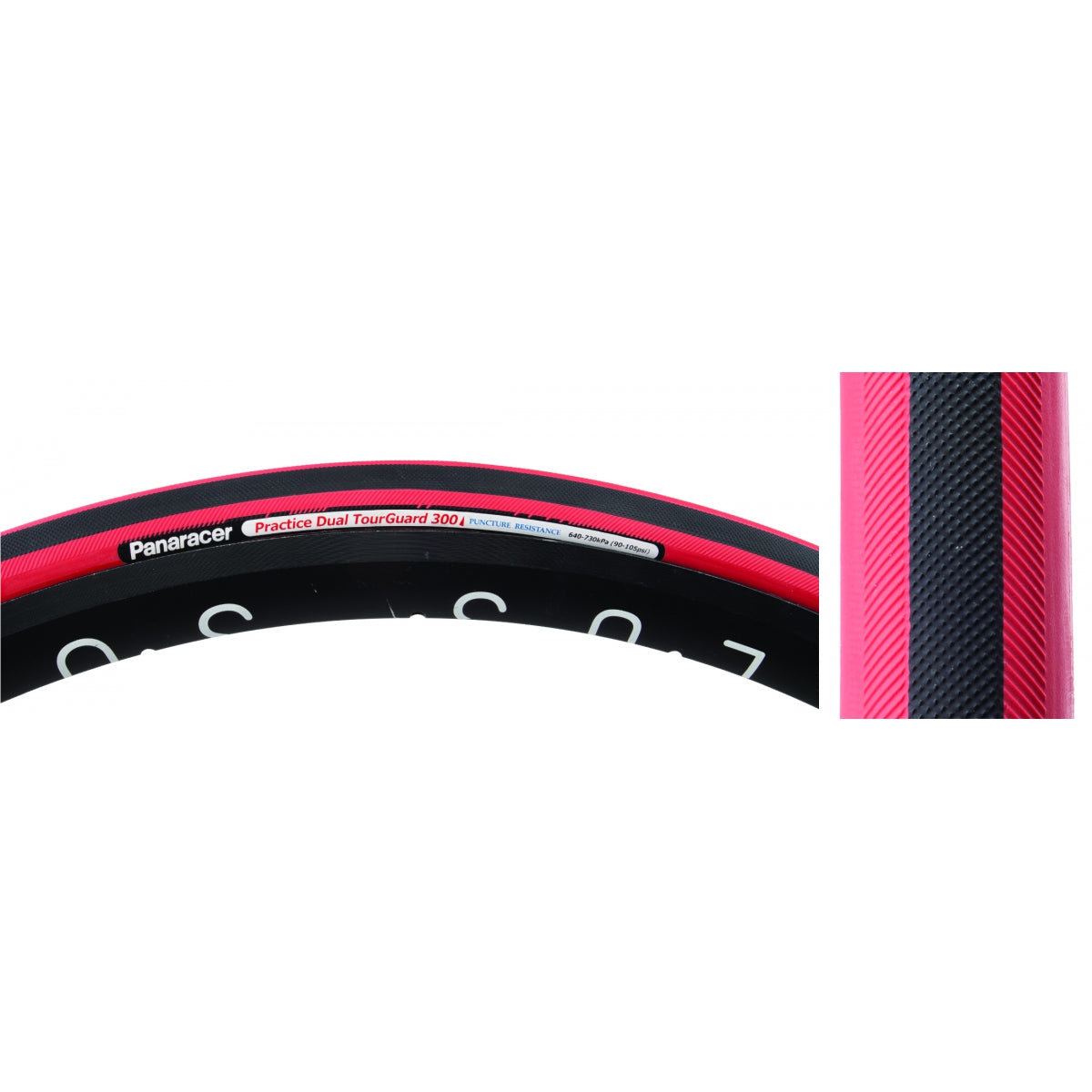 PANARACER TIRE TUBULAR PAN PRACTICE-DUAL TG 700x22.5 BK/RD/YSK 42mm REMOVABLE VALVE FOLD - PANARACER