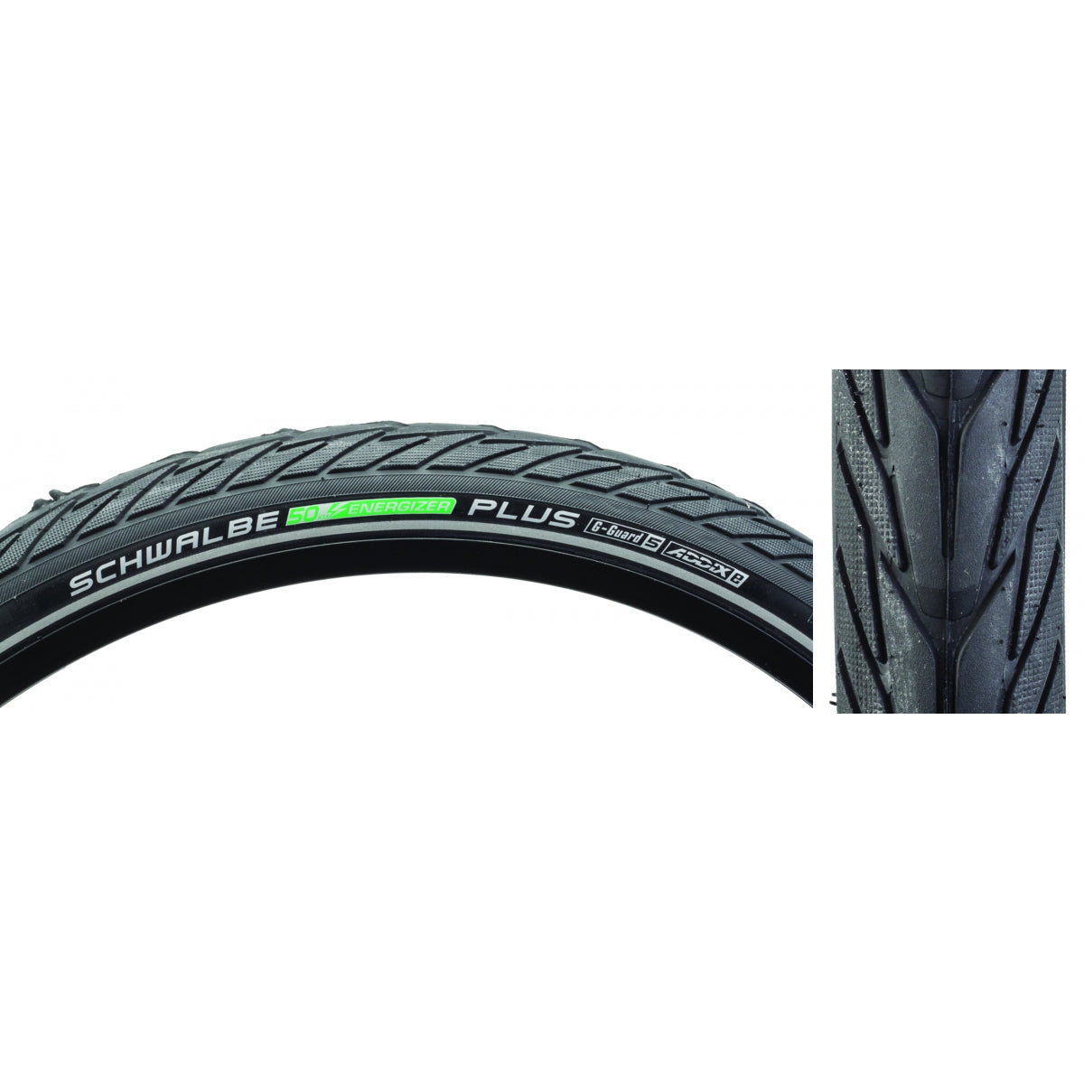 SCHWALBE TIRE SWB ENERGIZER PLUS 700x38 PERF TWIN GN-GUARD BK/BK/REF ADDIX E50 WIRE - SCHWALBE
