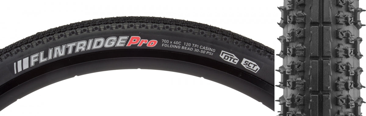 KENDA TIRE KEN FLINTRIDGE PRO 700x40 BK/BK/REF-HP DTC/GCT/TLR/120 FOLD 50psi - KENDA