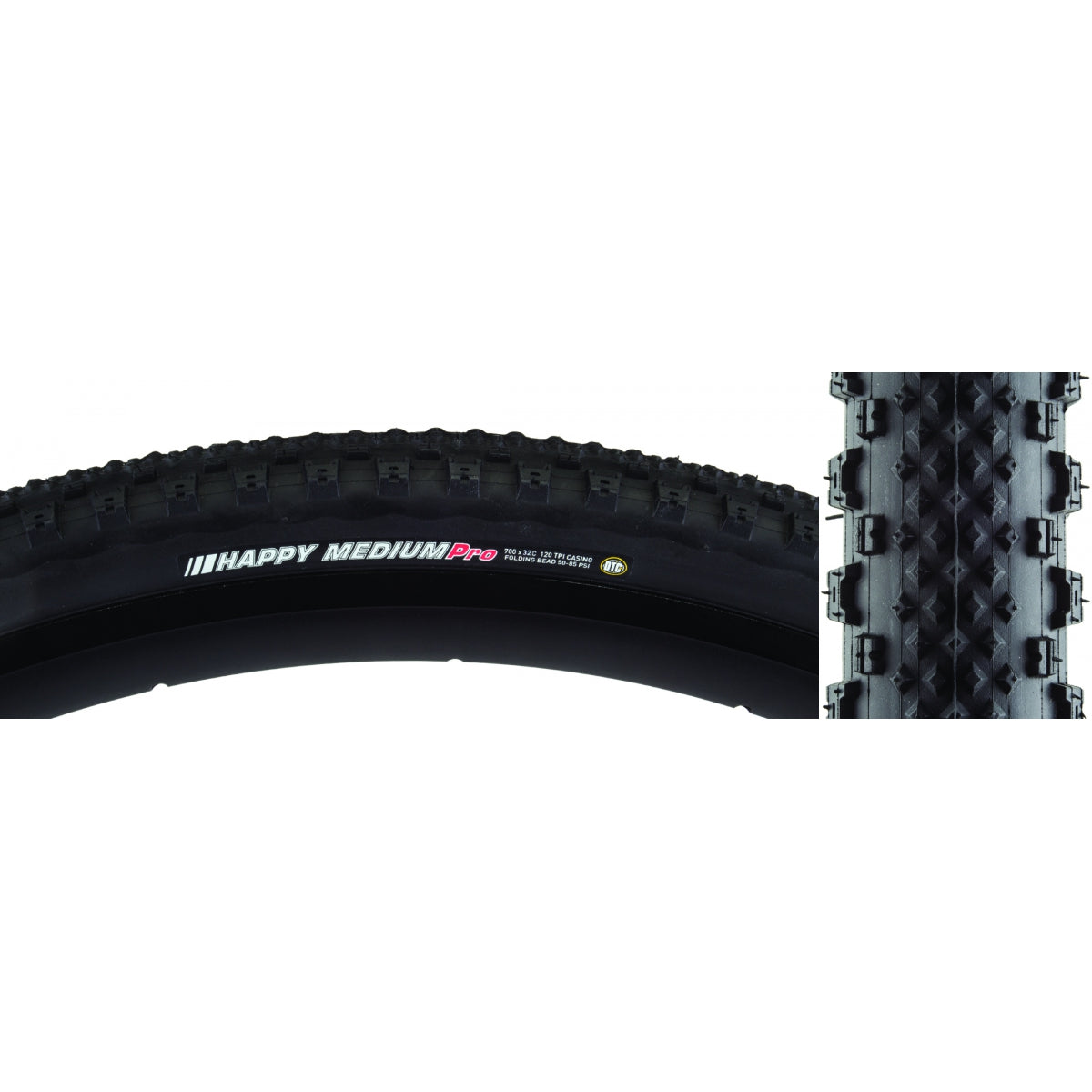 KENDA TIRE KEN HAPPY MEDIUM PRO 700x32 BK/BK DTC/120 FOLD 85psi - KENDA
