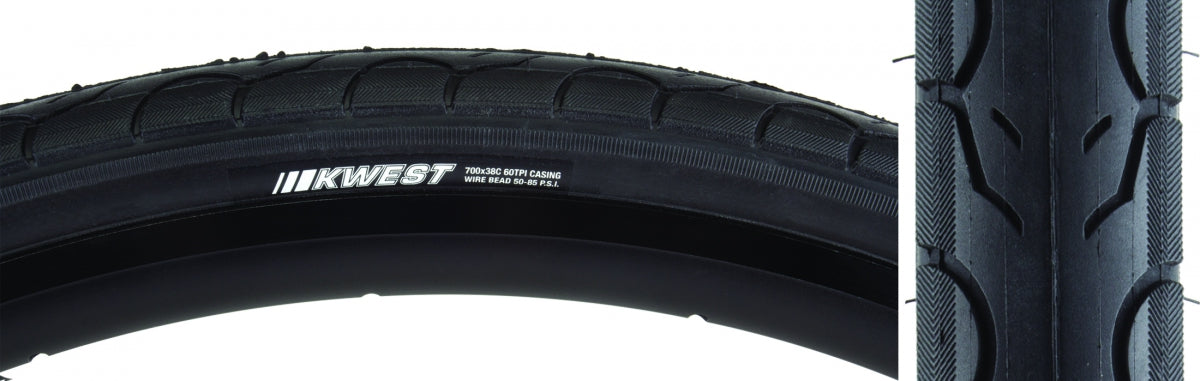 KENDA TIRE KEN KWEST 700x38 BK/BK SRC/60 WIRE 65psi - KENDA