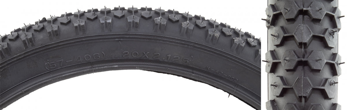 SUNLITE TIRE SUNLT 20x2.125 BK/BK STUDDED K42 WIRE - SUNLITE