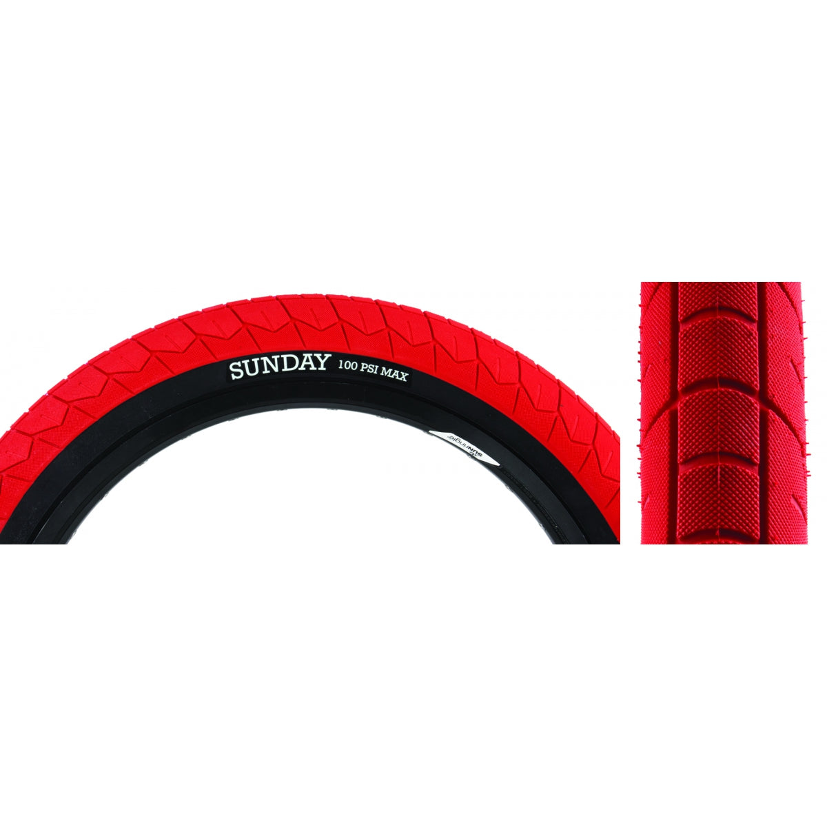 SUNDAY TIRE SUNDAY CURearENT V2 20x2.4 RD/BK WIRE - SUNDAY