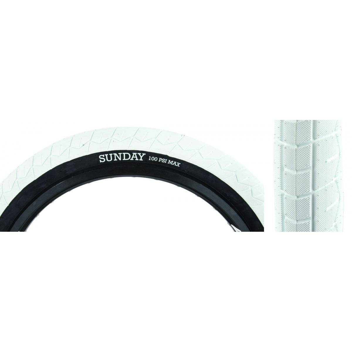SUNDAY TIRE SUNDAY CURearENT V2 20x2.4 WH/BK WIRE - SUNDAY
