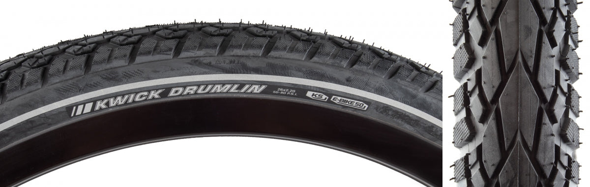 KENDA TIRE KEN KWICK DRUMLIN SPORT 26x2.2 BK/BK/REF SRC/KS/60 WIRE 80psi E50 - KENDA