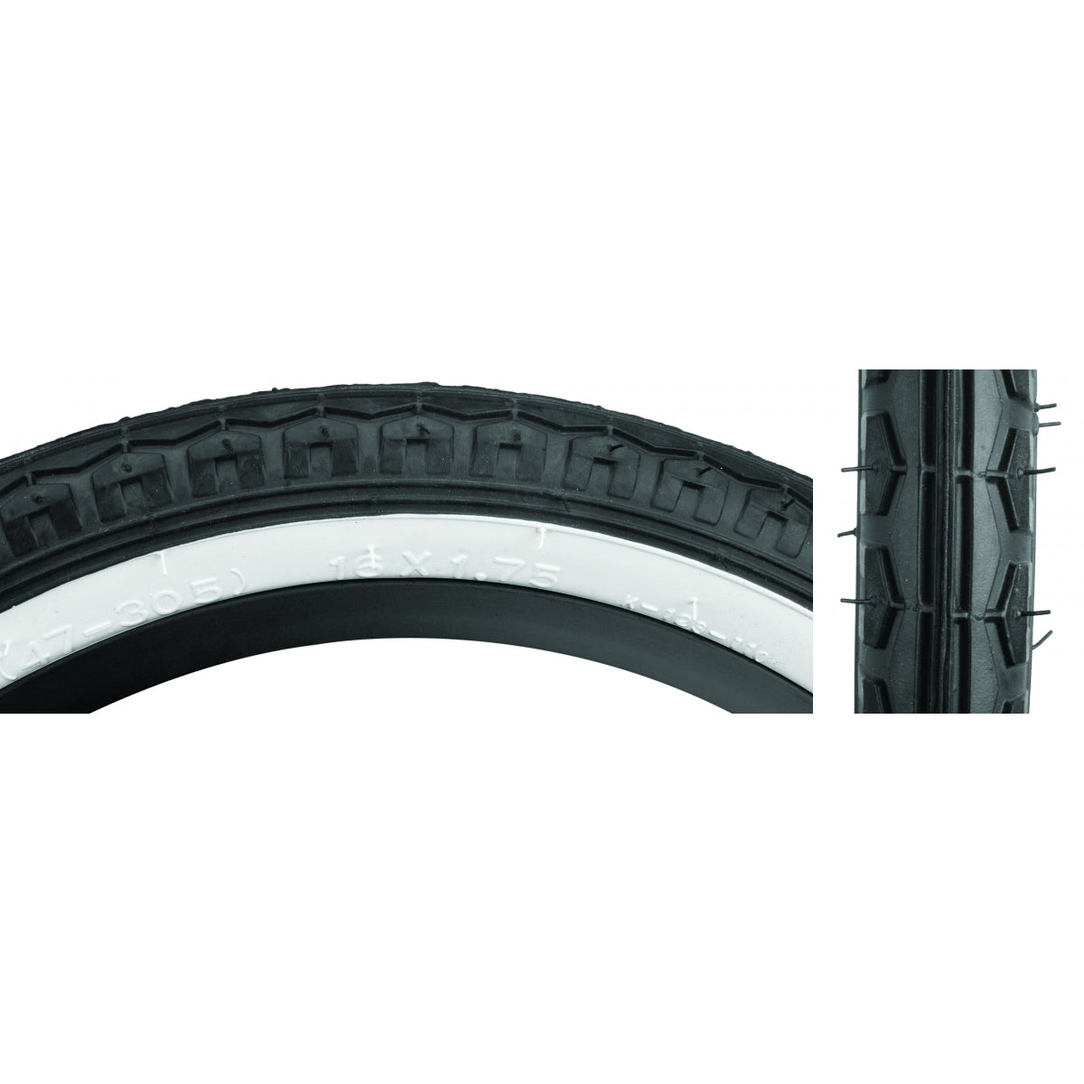 SUNLITE TIRE SUNLT 16x1.75 BK/WH STREET K123 WIRE - SUNLITE