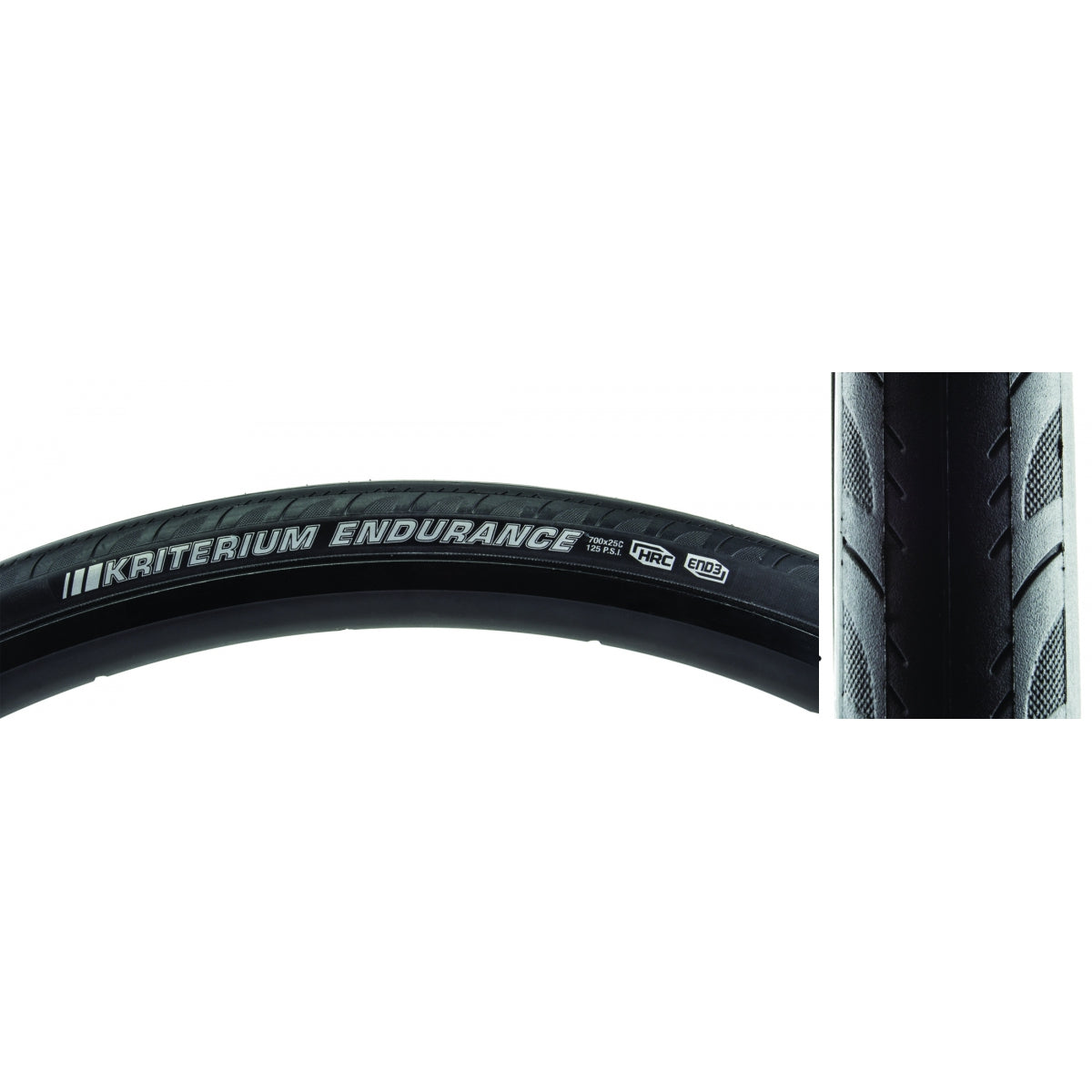 KENDA TIRE KEN KRITERIUM ENDURO SPORT 700x25 BK/BK HRC/E3/60 WIRE 125psi - KENDA