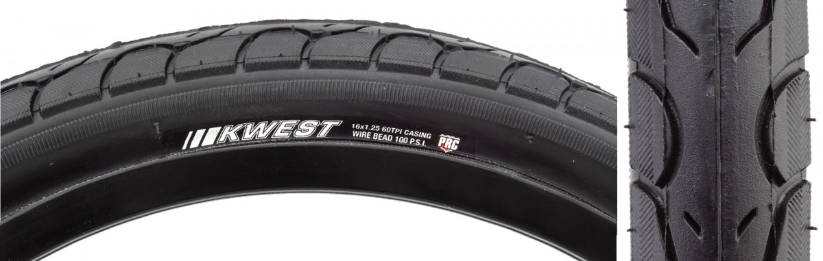 KENDA TIRE KEN KWEST 16x1.25 BK/BK SRC/PRC/60 WIRE 100psi - KENDA