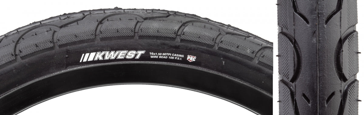 KENDA TIRE KEN KWEST 16x1.5 BK/BK SRC/PRC/60 WIRE 100psi - KENDA